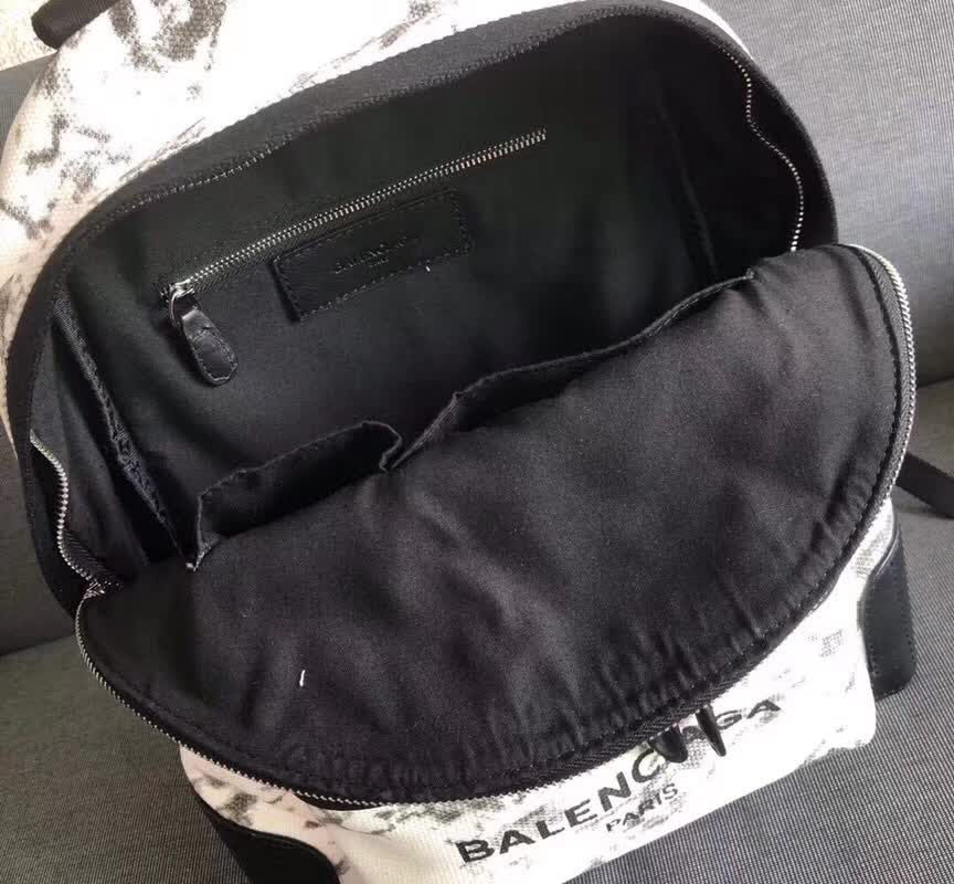 BALENCIAG巴黎世家 Le Dix Money 大理石帆布配牛皮 雙肩包 小號  BL1458